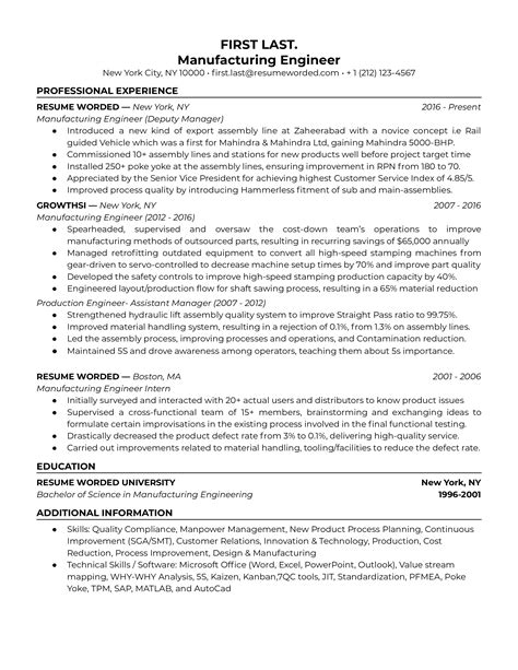 resume engineer plc cnc paint manufacturing|13 Manufacturing Engineer Resume Examples for .